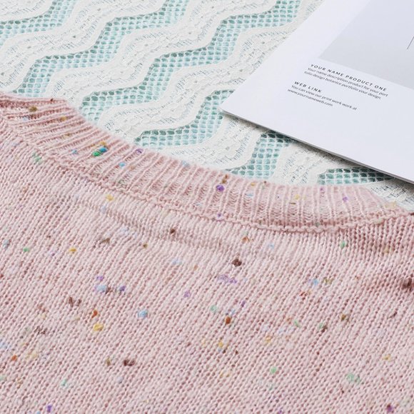 Pink Pilling Detail Patterned Sleeve Sweater - Picture 13 of 16